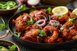 Crispy, golden-brown fried chicken pieces served with a side of coleslaw as chicken starters