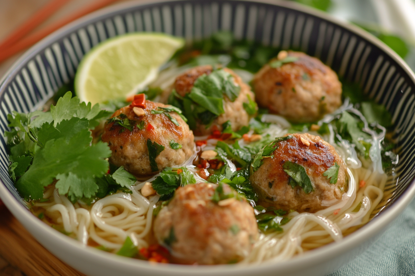 Comforting Vietnamese Chicken Meatball Soup